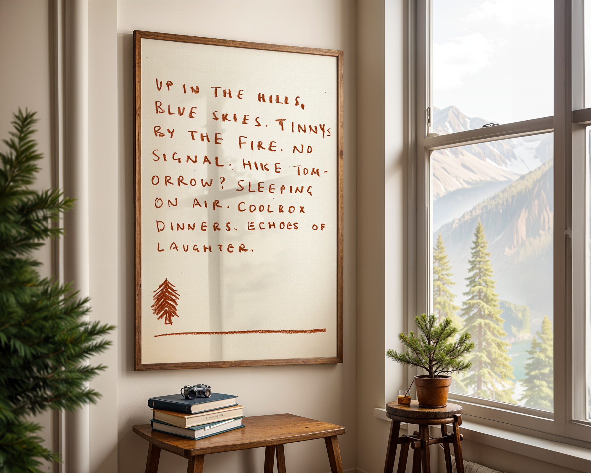 Hiking/Camping Handwritten Quote Print