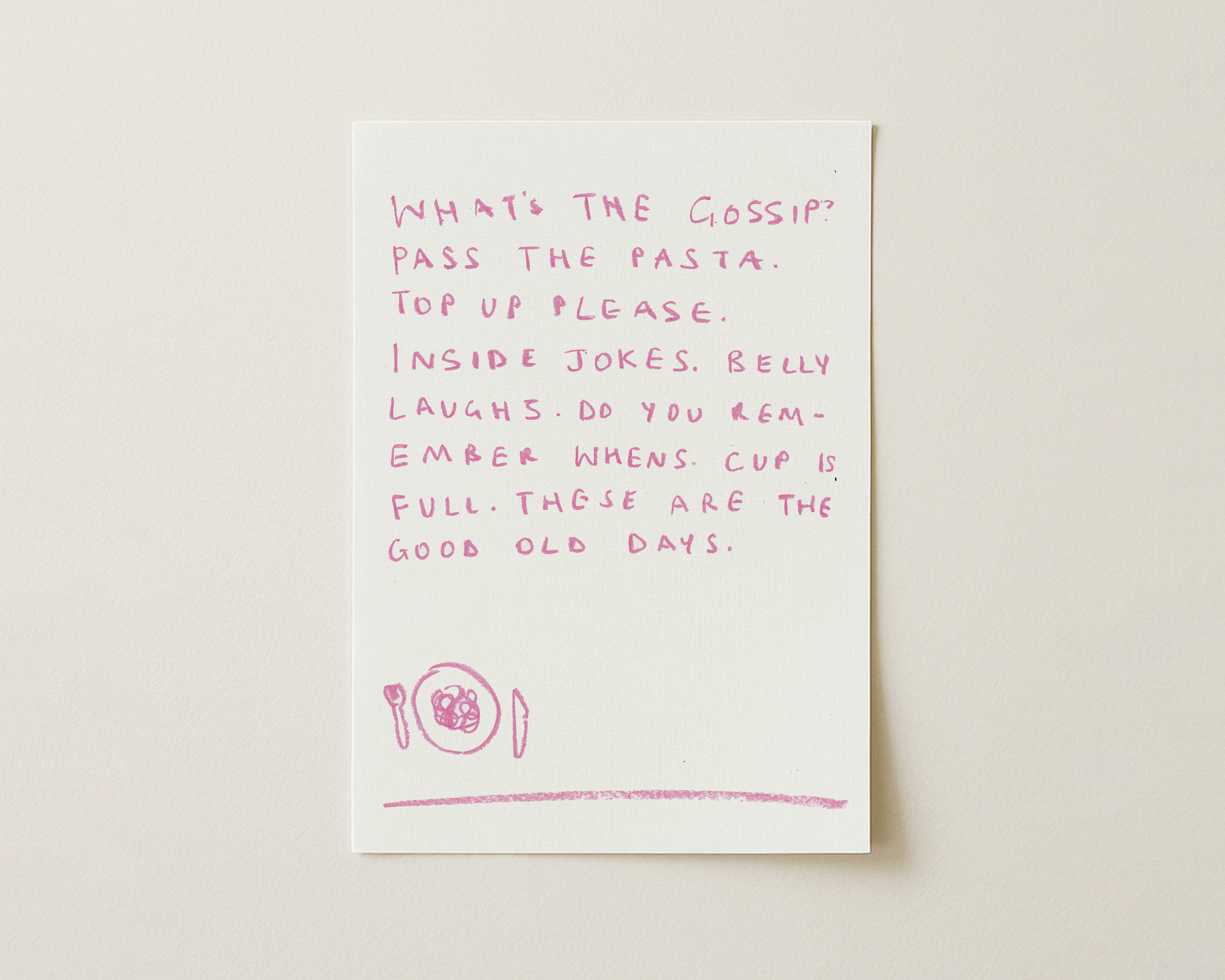 Girl Dinner Handwritten Quote Print