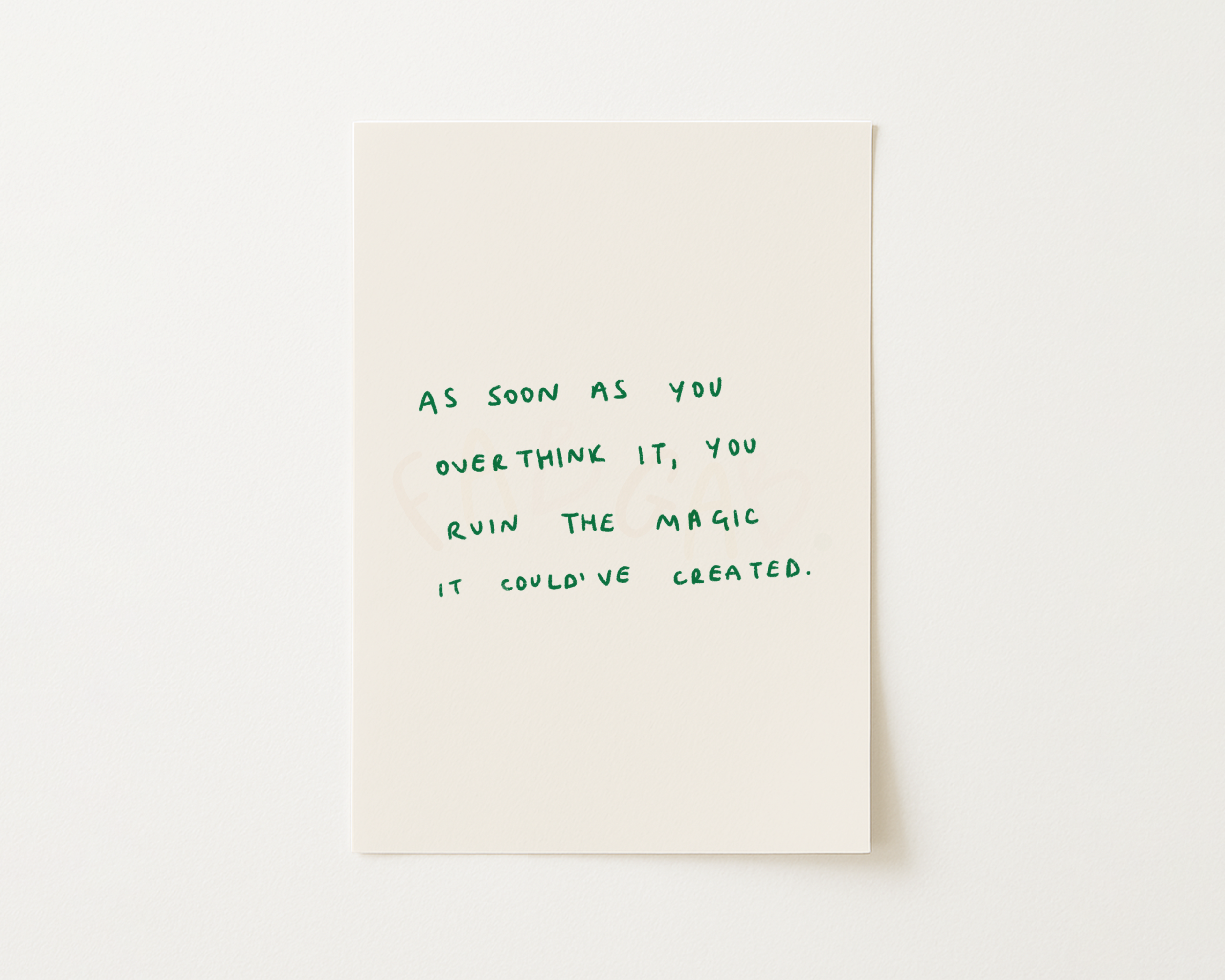 Overthinking Handwritten Quote Print