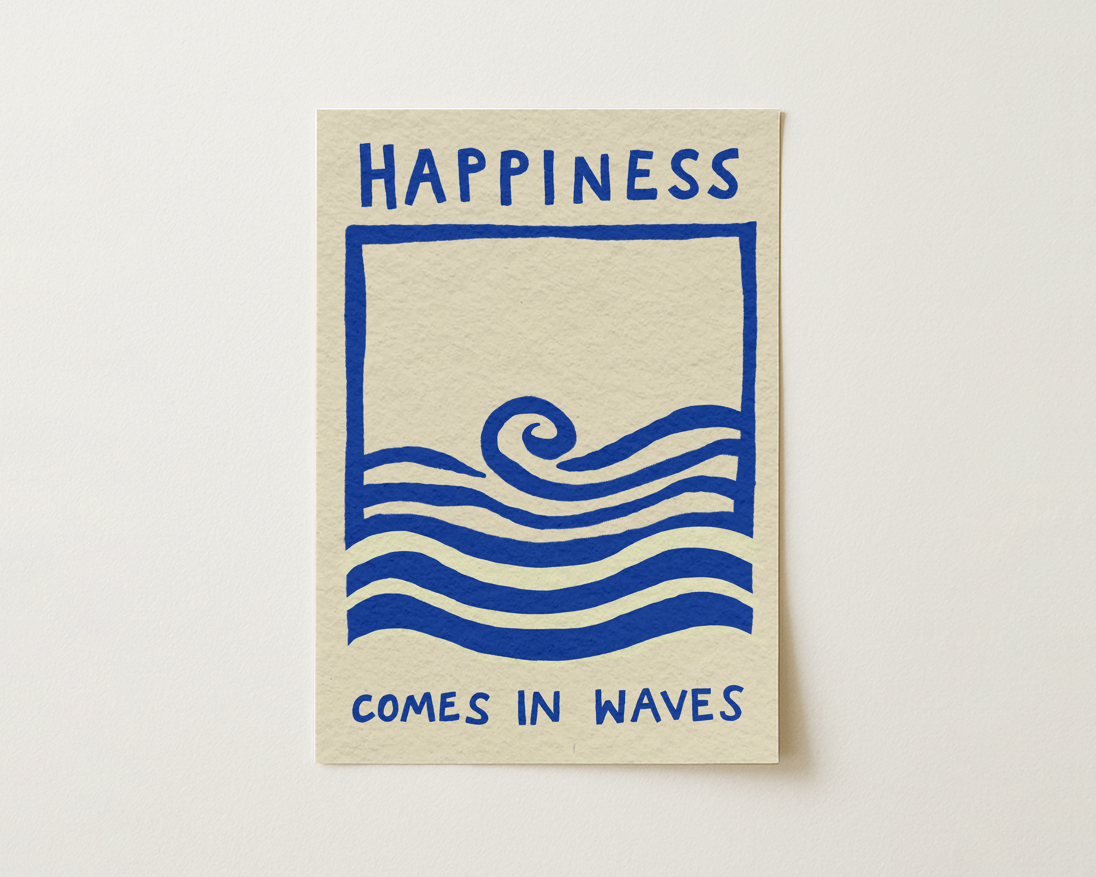 Happiness Comes In Waves Coastal Print
