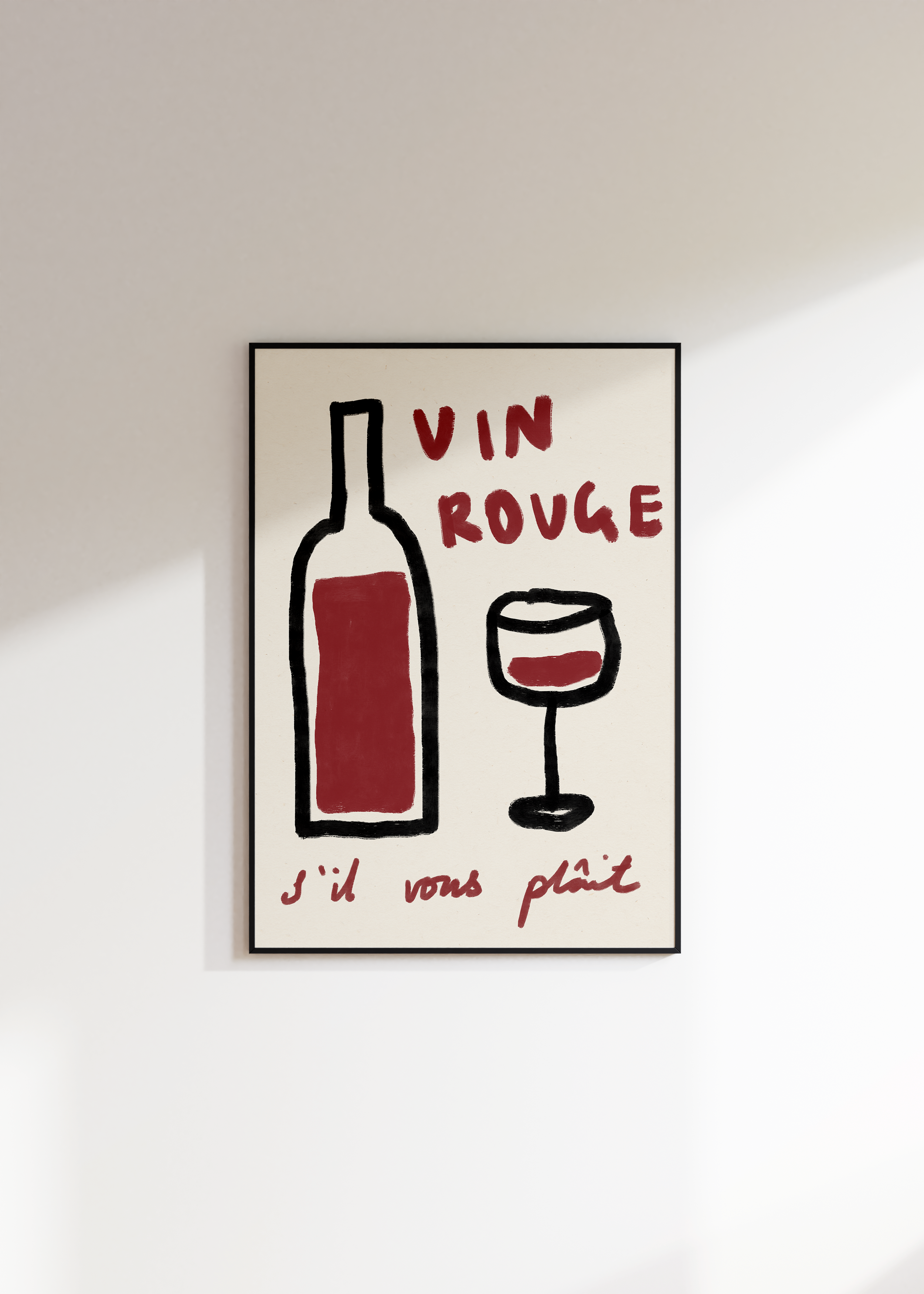Red Wine Please Kitchen Print