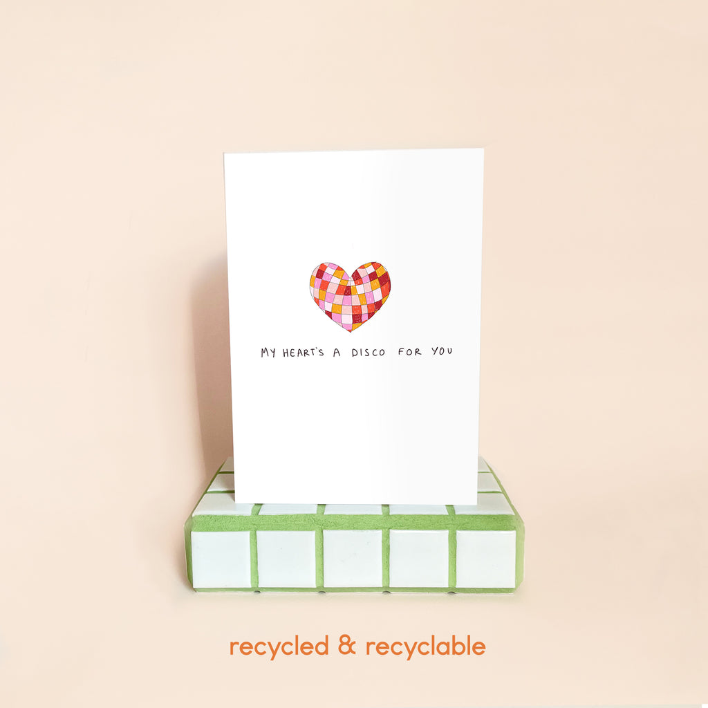 Disco Heart Valentine's Card
