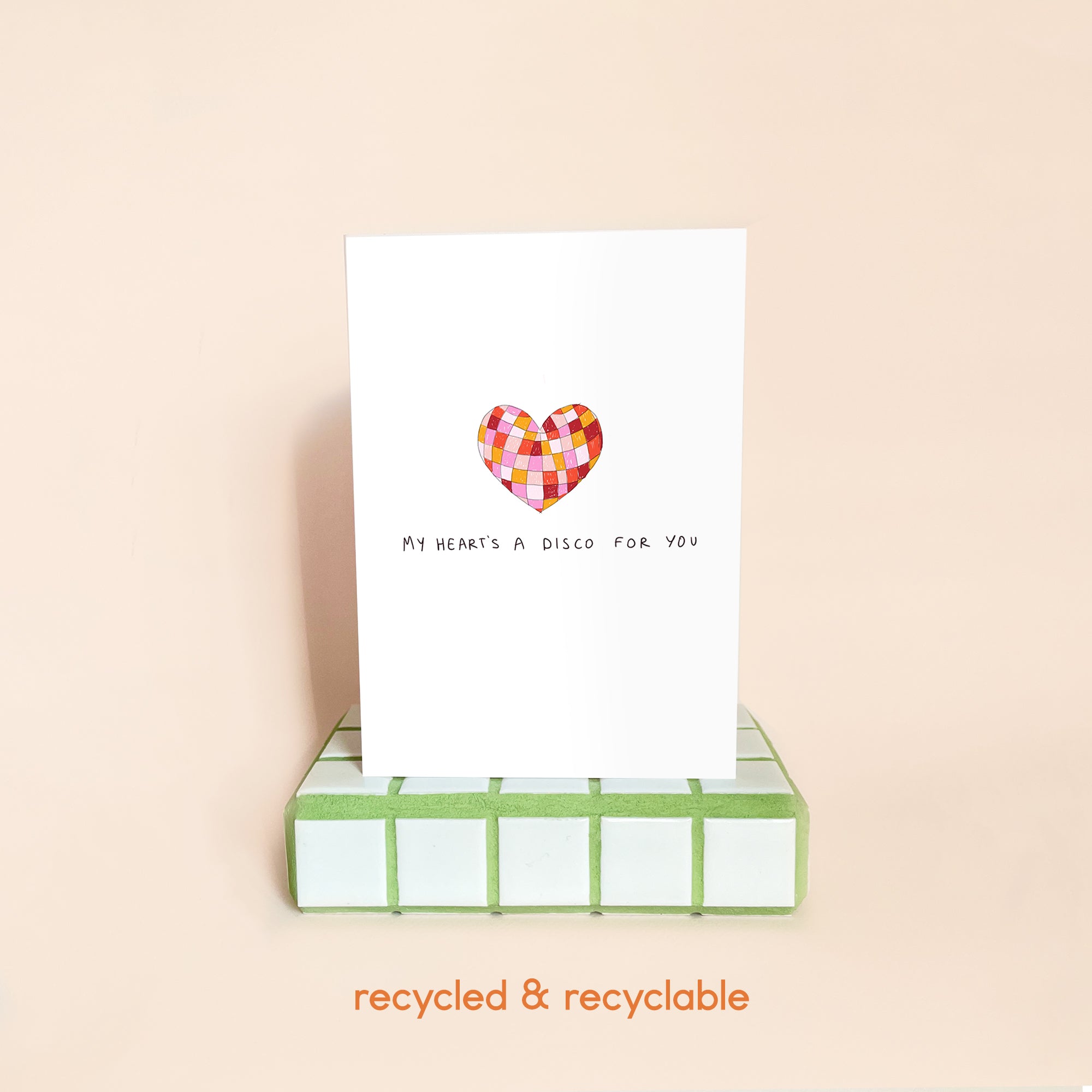 Disco Heart Valentine's Card