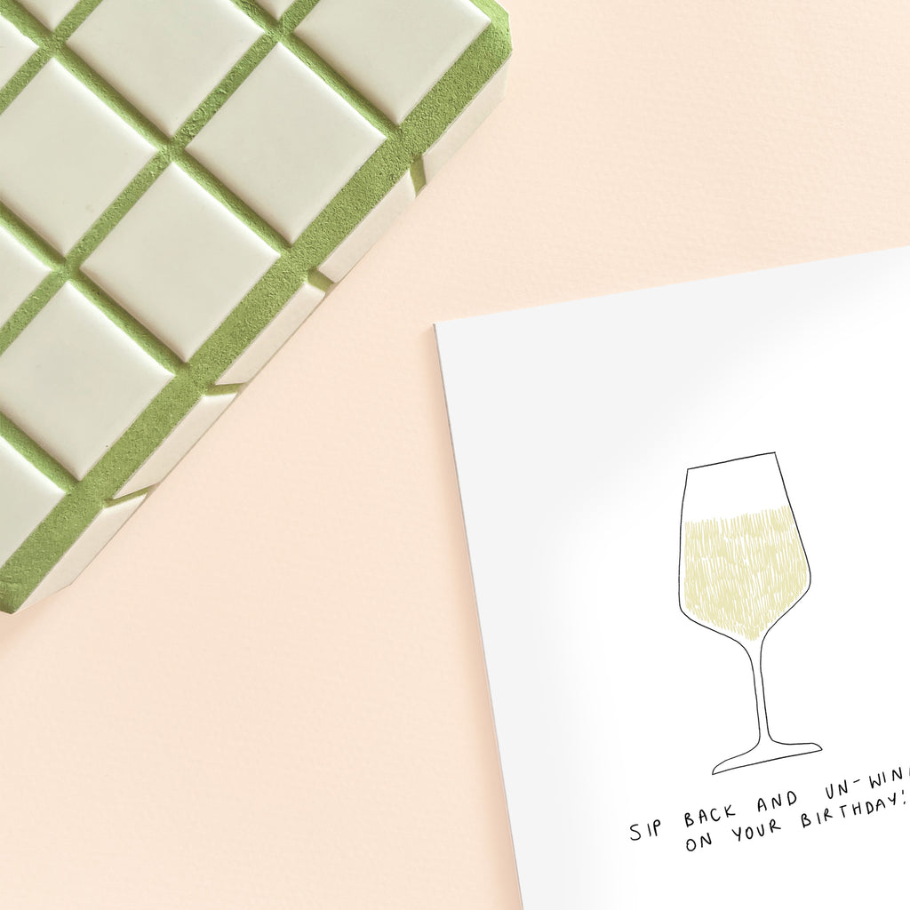 White Wine Birthday Card