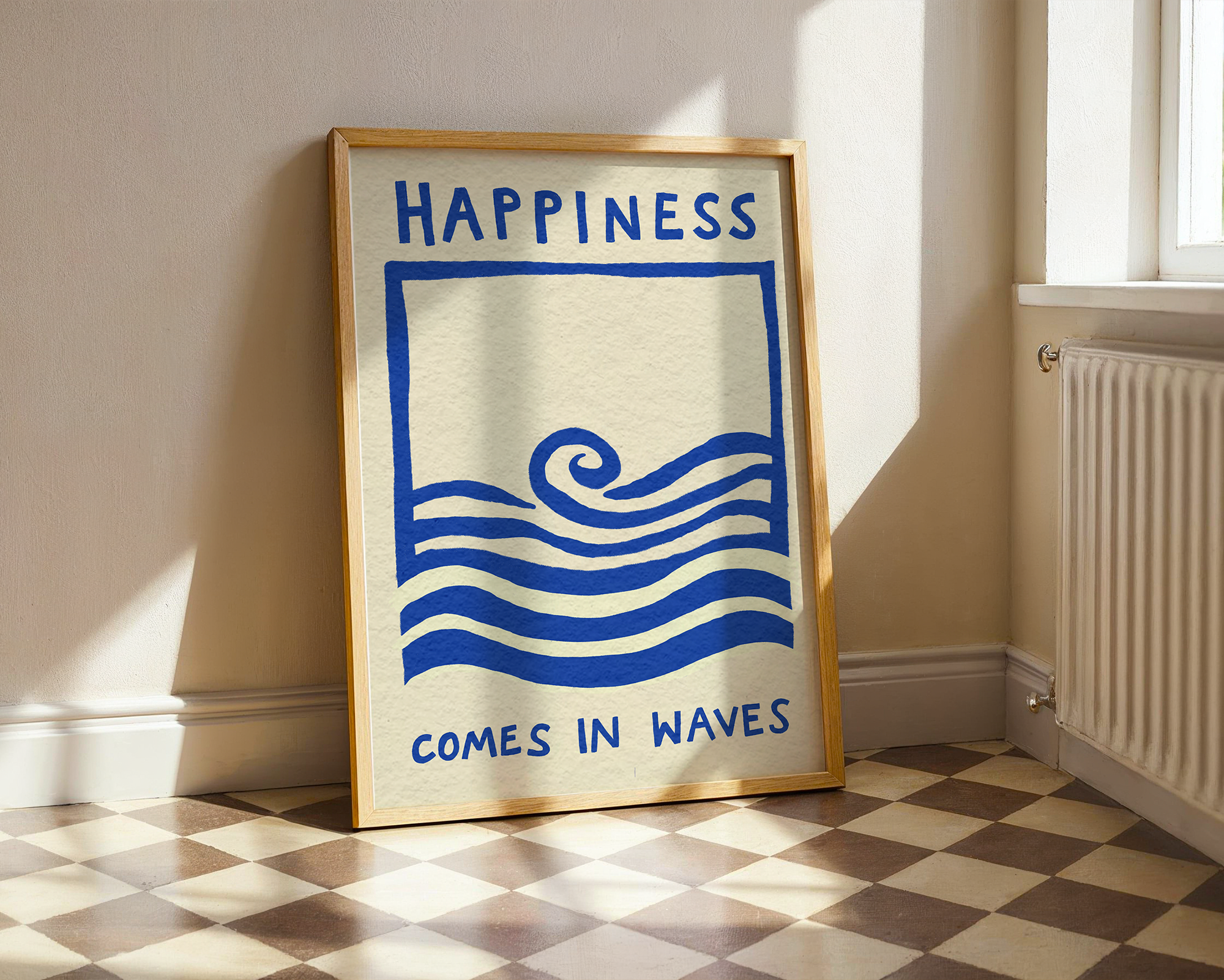 Happiness Comes In Waves Coastal Print