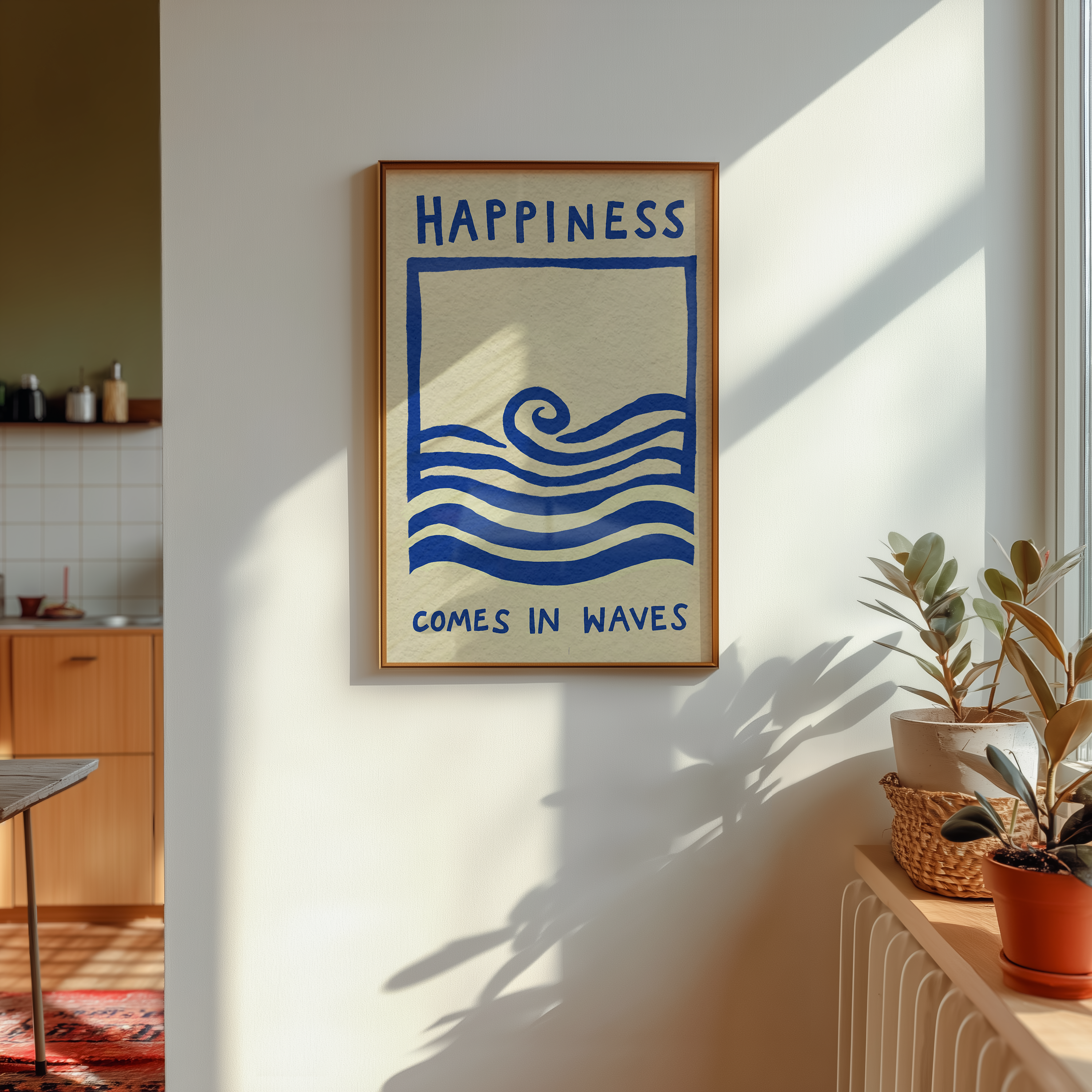 Happiness Comes In Waves Coastal Print