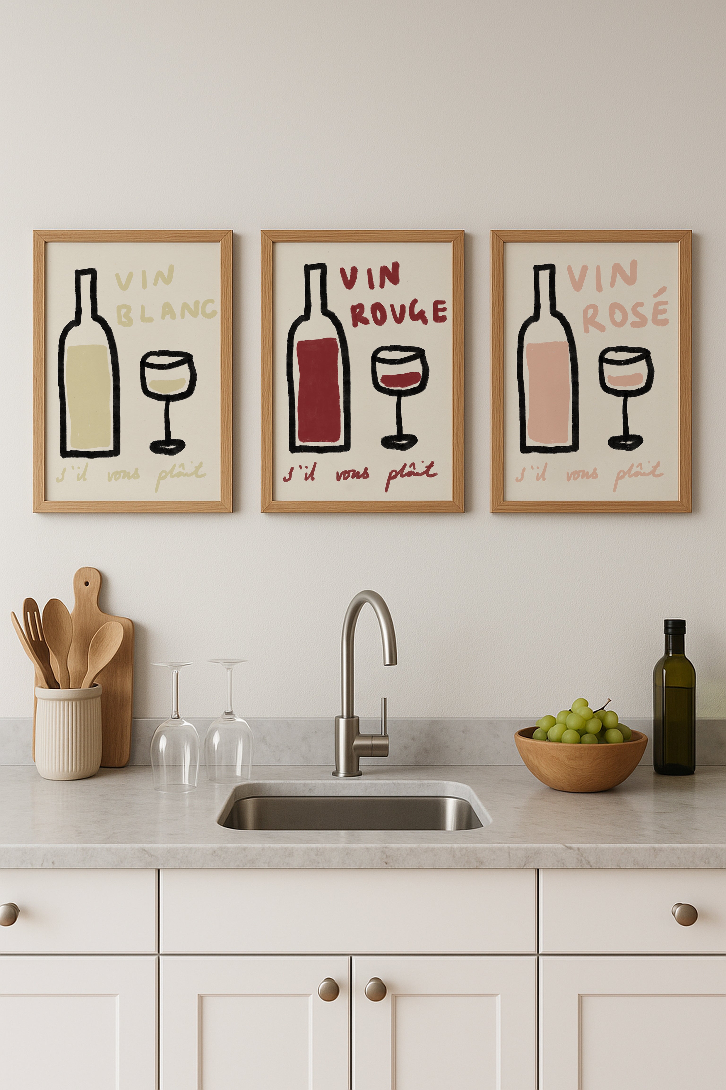 White Wine Please Kitchen Print